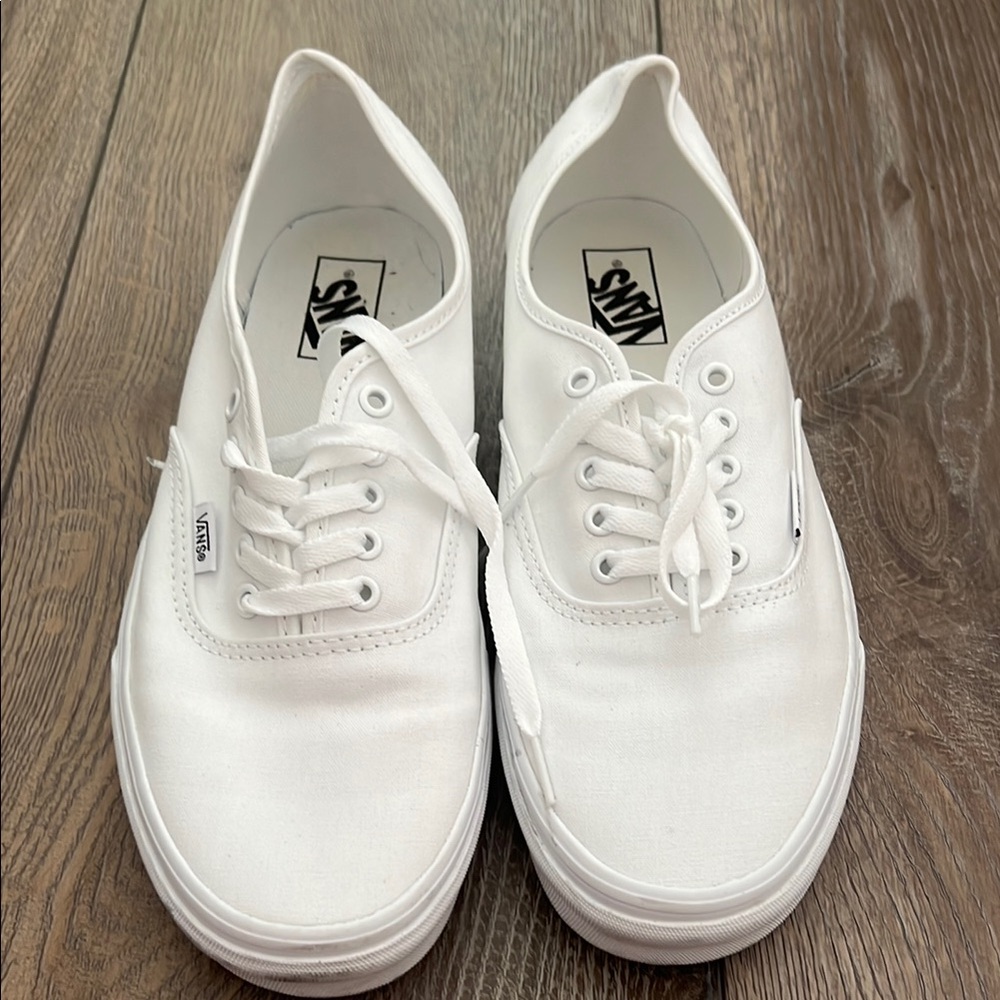 Vans White Canvas Sneakers with Waffle Sole